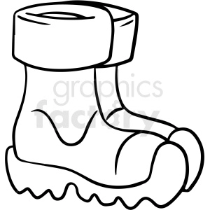 cartoon boots black white vector clipart