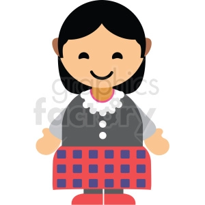 Scotland female character icon vector clipart
