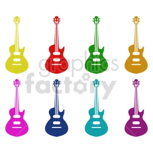 eight guitars vector clipart