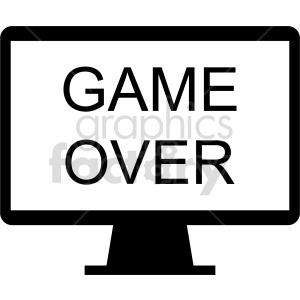 game over icon vector clipart
