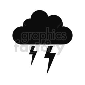 lightning cloud silhouette vector clipart