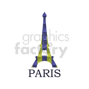 Eiffel Tower Paris France purple yellow vector