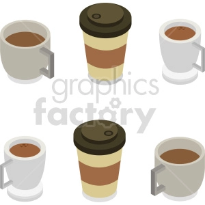isometric coffee cup vector icon clipart 7