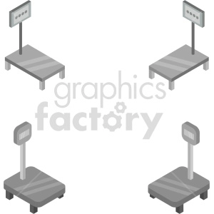 isometric digital scale vector icon clipart 1