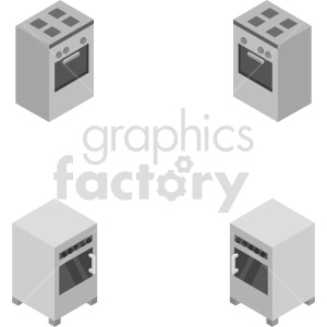 isometric oven vector icon clipart 8