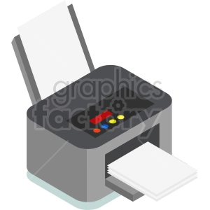 isometric printer vector icon clipart 6