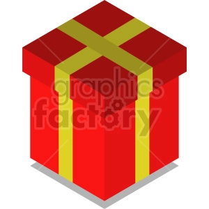 isometric red gift vector icon clipart 1