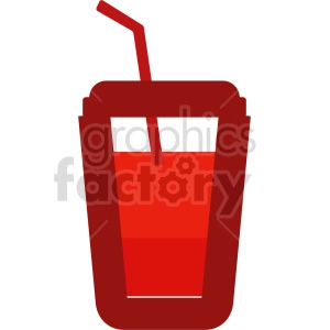 red drink with straw vector clipart