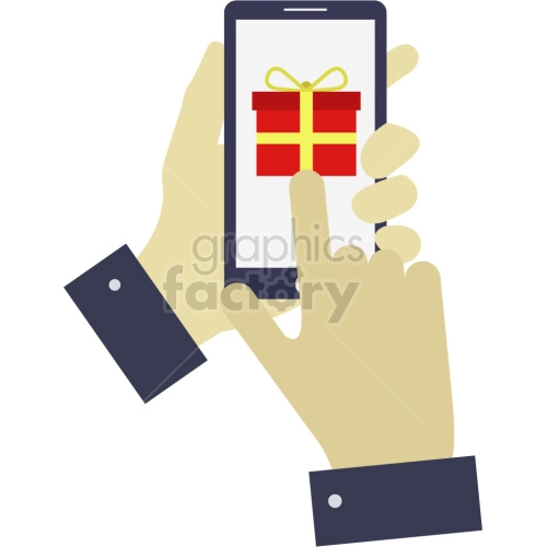 mobile gift vector graphic