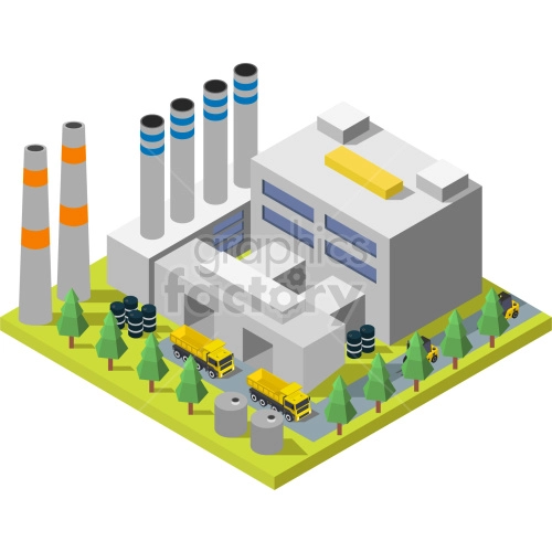 isometric factory clipart