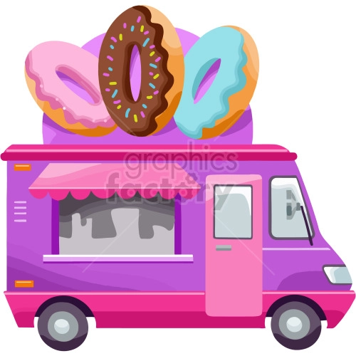 cartoon donut food truck clipart