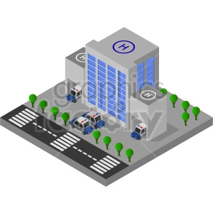police station isometric vector graphic