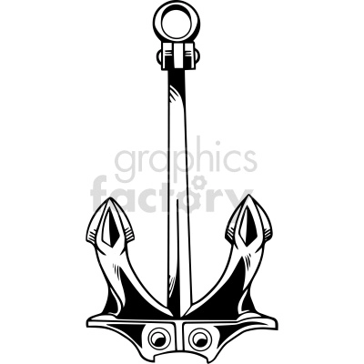 black and white boat anchor clipart
