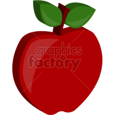 The clipart image shows a single, red apple.
