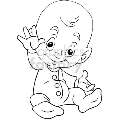 black and white baby latin boy cartoon vector