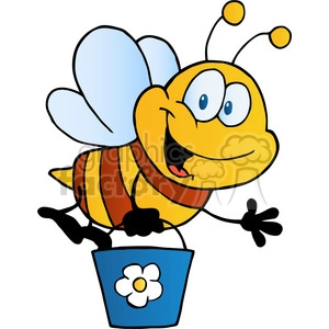 cartoon-bee-holding-a-bucket
