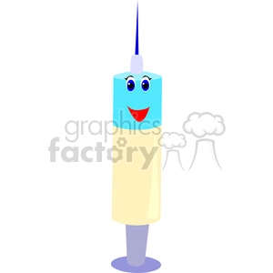 A Happy Face Syringe with Medicine in it