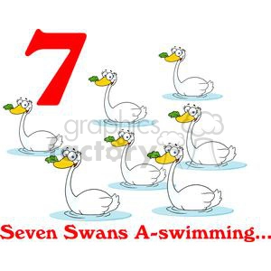 On the 7th day of Christmas my true love gave to me Seven Swans A swimming