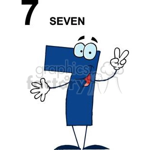 A blue number seven 7