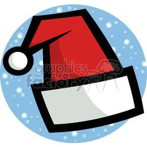 Santa Hat With Snow Falling In Background