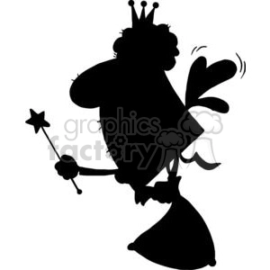 Cartoon Silhouette Fairy with Carries A Bag