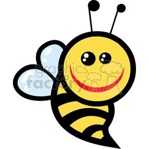 Smiling little bee character