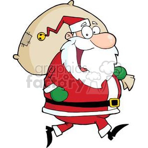 3326-Happy-Santa-Claus-Runs-With-Bag