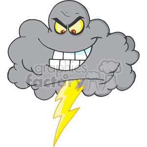 4068-Cartoon-Black-Cloud-With-Lightning