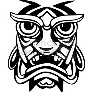 ancient tiki face masks clip art 023