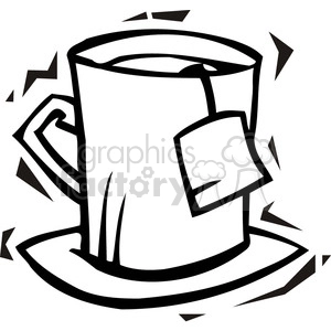 black and white image of a tea cup