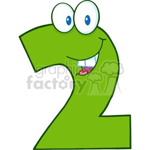 4973-Clipart-Illustration-of-Number-Two-Cartoon-Mascot-Character
