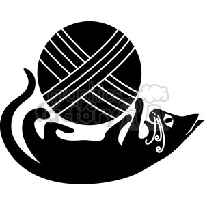 vector clip art illustration of black cat 023