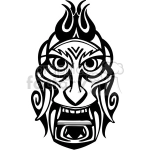 ancient tiki face masks clip art 033