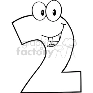 4971-Clipart-Illustration-of-Number-Two-Cartoon-Mascot-Character