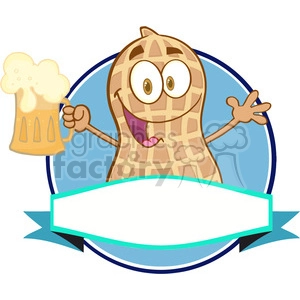 Logo-Of-A-Cartoon-Peanut-Mascot-Character-With-Beer
