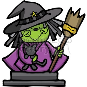 Witch with Cat in color