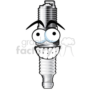 happy spark plug cartoon character