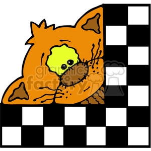 Kitty Cat Checker Sqr in color