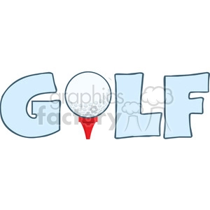 5695 Royalty Free Clip Art Golf Text With Golf Ball Tee