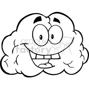 5972 Royalty Free Clip Art Happy Brain Cartoon Character