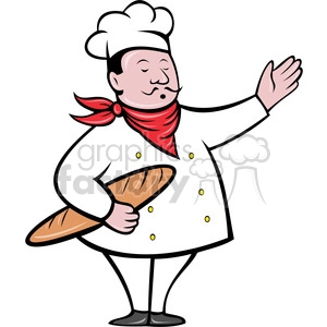 chef holding a baguette