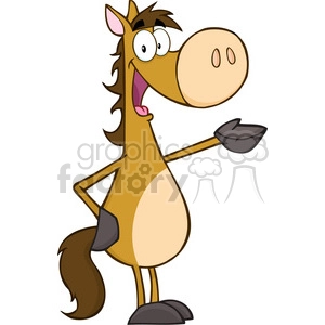 5675 Royalty Free Clip Art Horse Cartoon Mascot Character