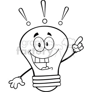6123 Royalty Free Clip Art Light Bulb Cartoon Mascot Character With A Bright Idea