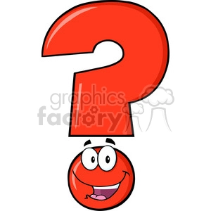 6255 Royalty Free Clip Art Happy Red Question Mark Cartoon Character