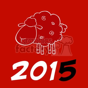 Royalty Free Clipart Illustration Happy New Year Of The Sheep 2015 Design Card With Black Number