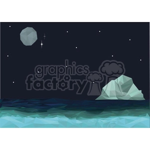 Low Poly Ocean Background cartoon character vector clip art image geometric