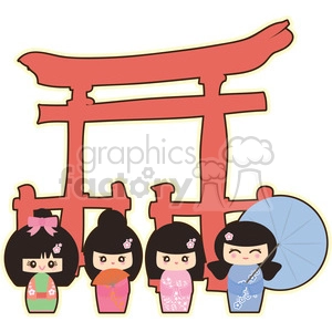 Geisha Group cartoon character illustration