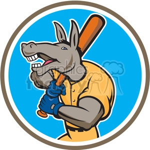 donkey baseball player batting front CIRC