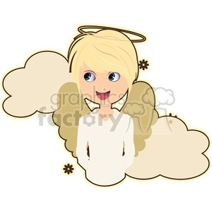 Angel boy cartoon character vector image