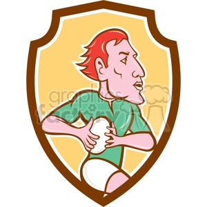 rugby player with ball side SHIELD